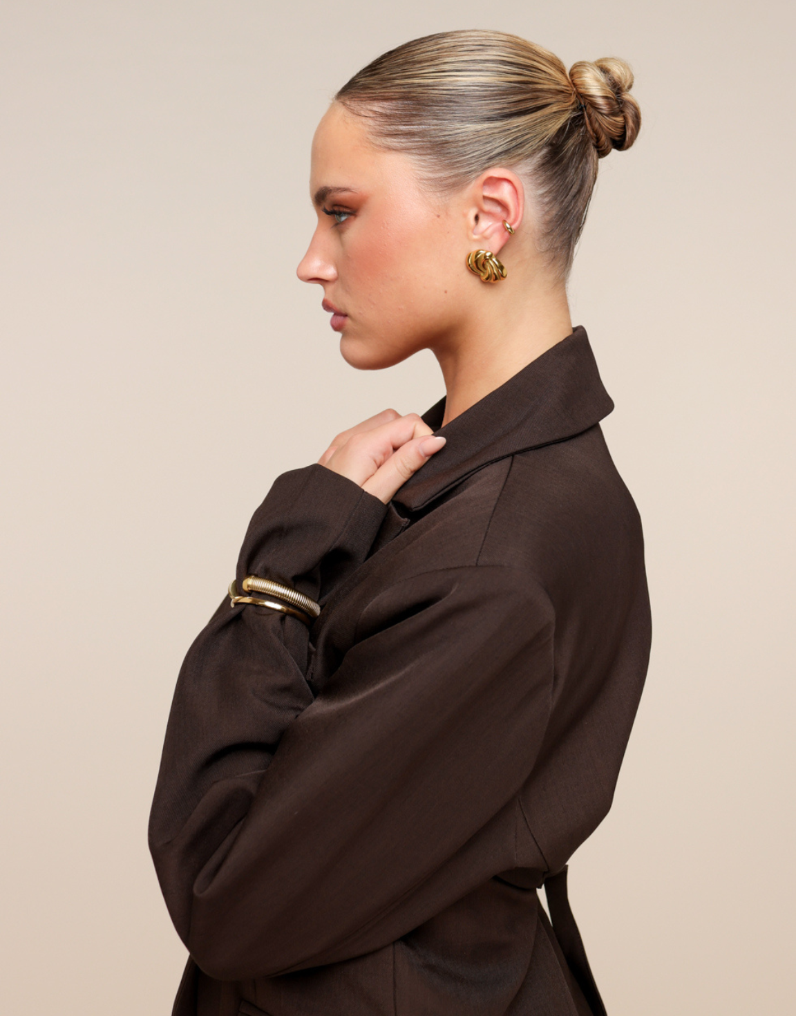 Gouden Gedraaide Swirl - Oorbellen