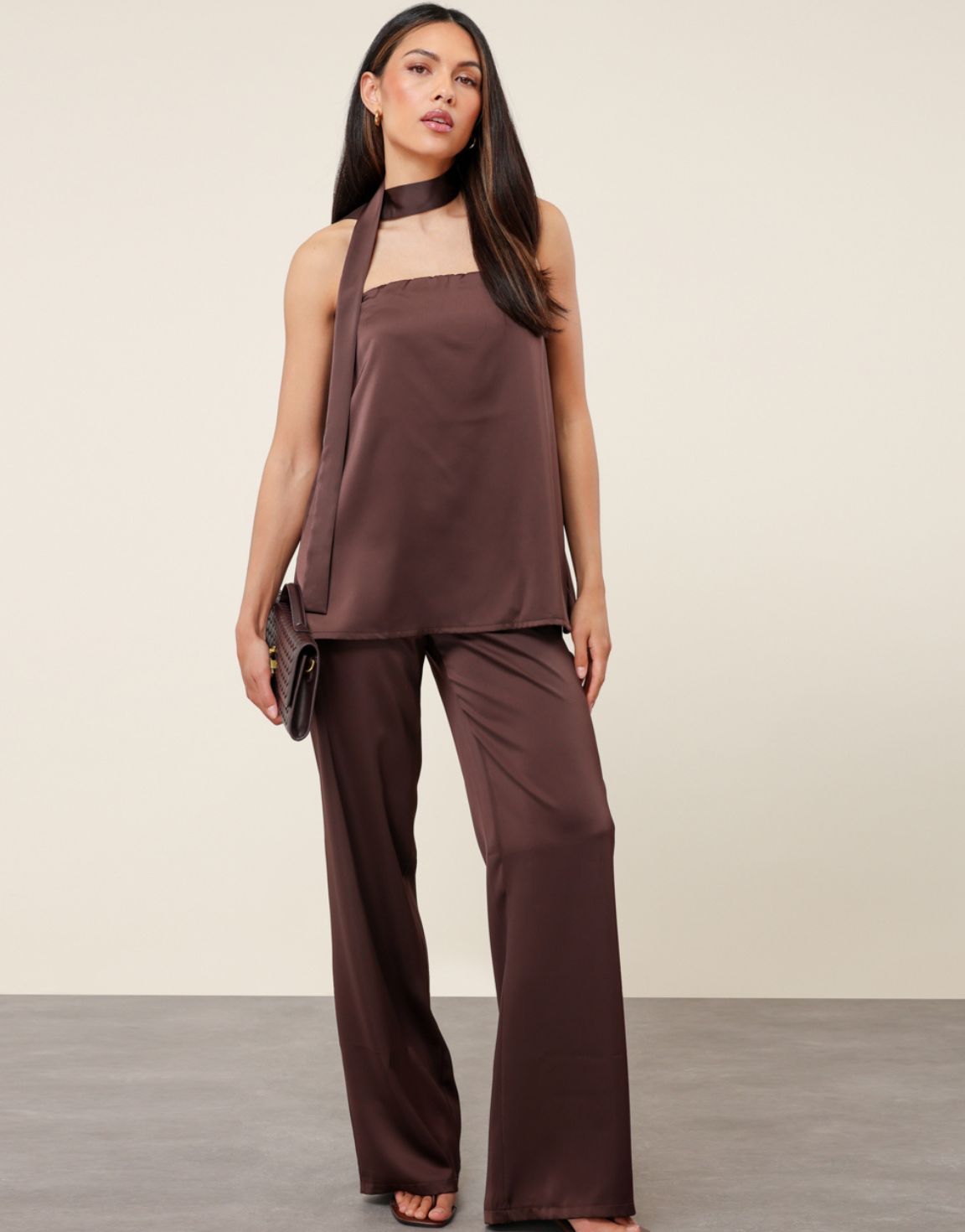 Donkerbruine Satijnen - Broek