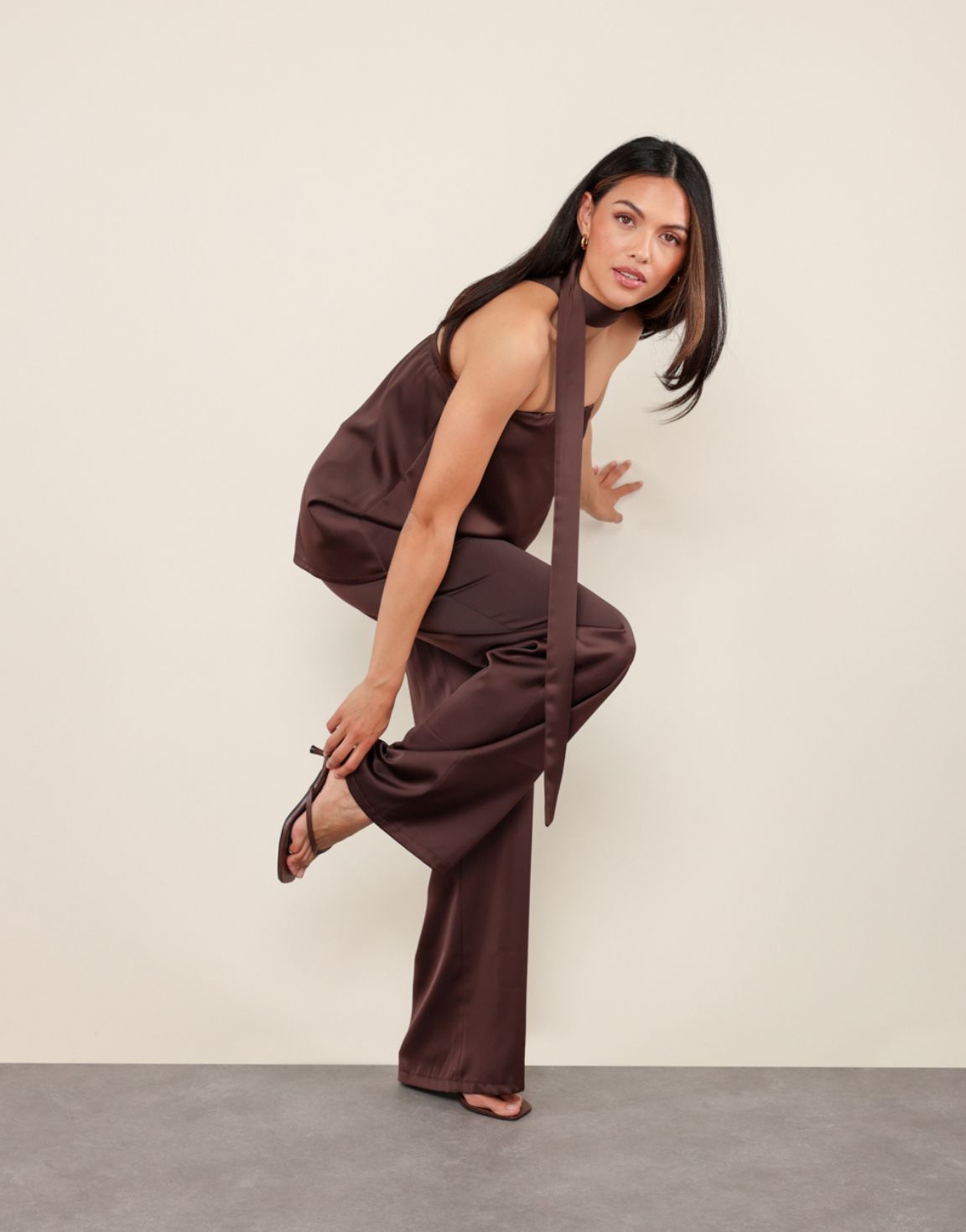 Donkerbruine Satijnen - Broek