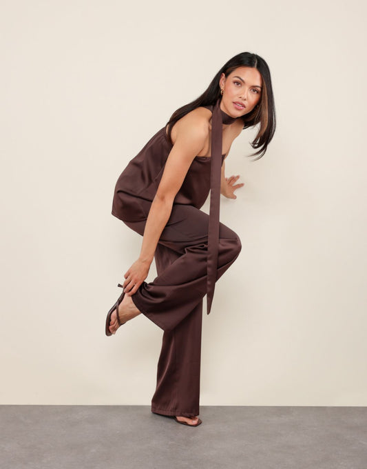 Donkerbruine Satijnen - Broek