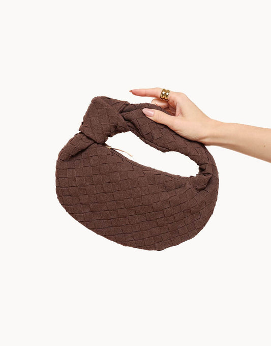 Brown Suede Medium Braided - Bag