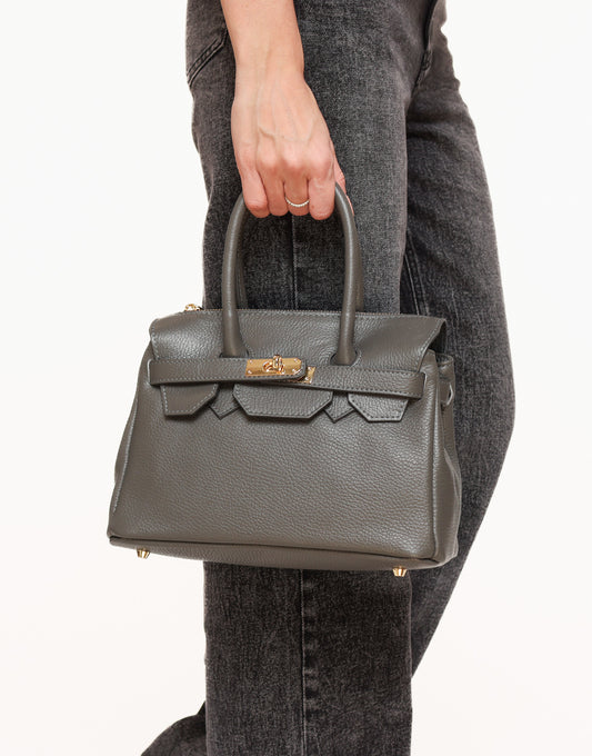 Grey Medium Gold Details - Bag