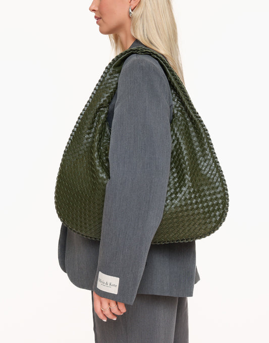 Army Green Large Braided - Bag