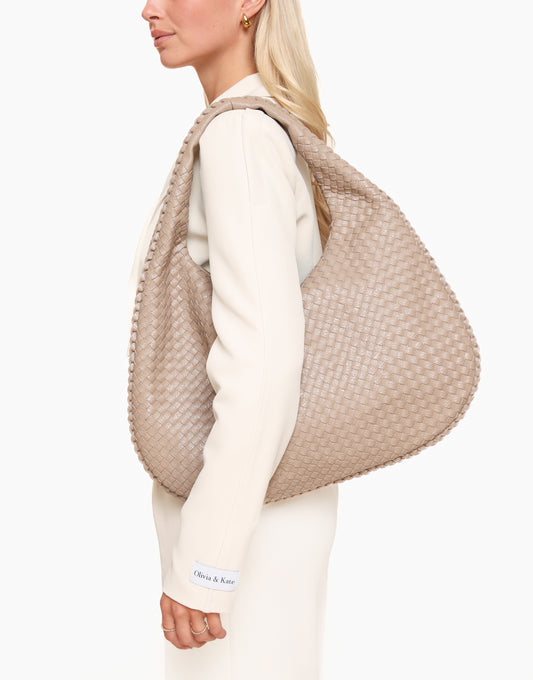 Taupe Large Braided - Bag