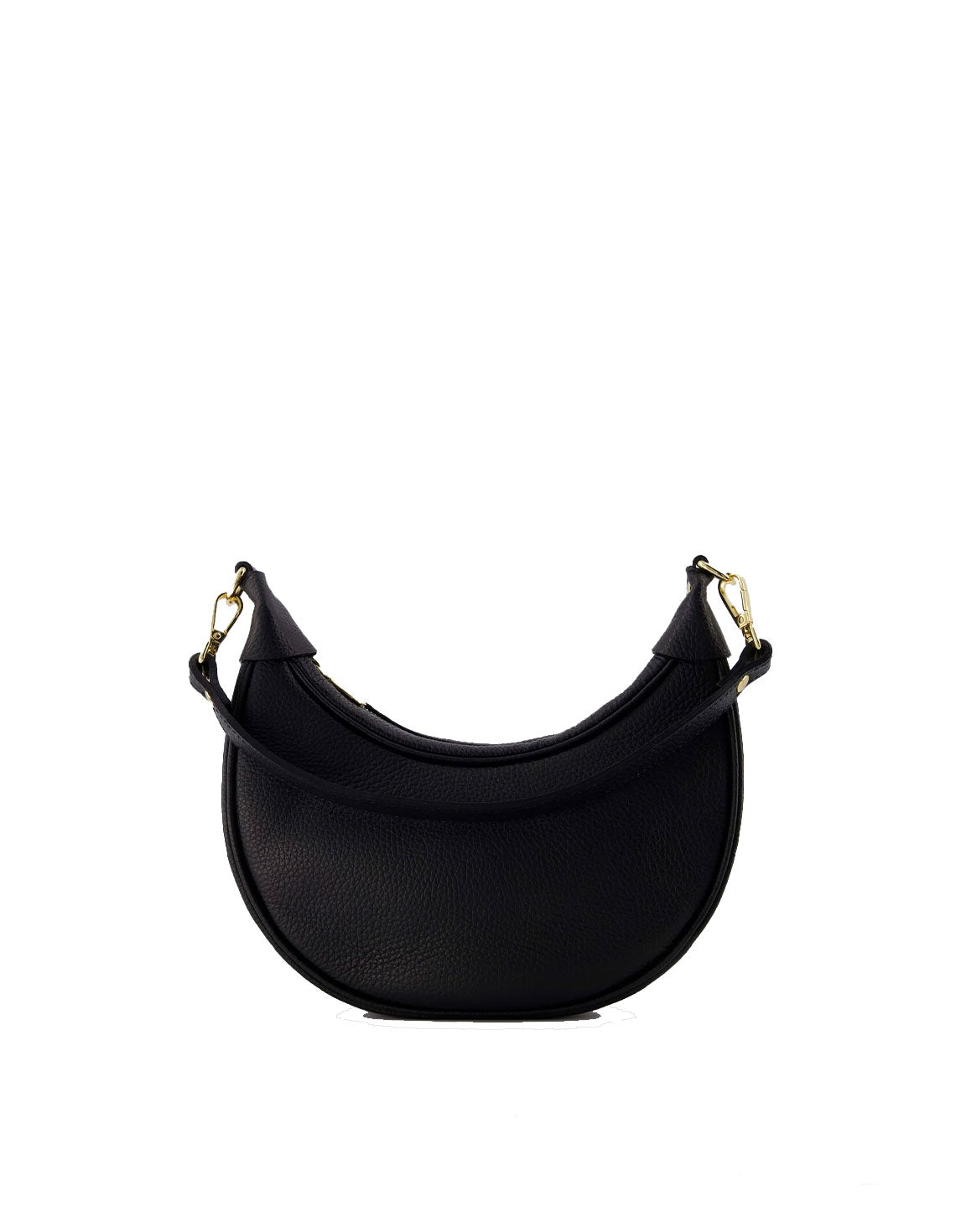 Black Half Round Leather - Bag