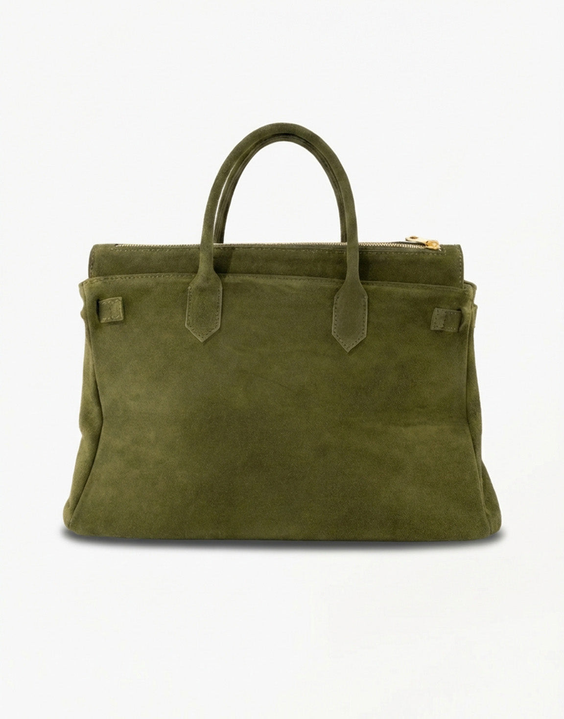 Army Groene Suede Grote Gouden Detail - Tas