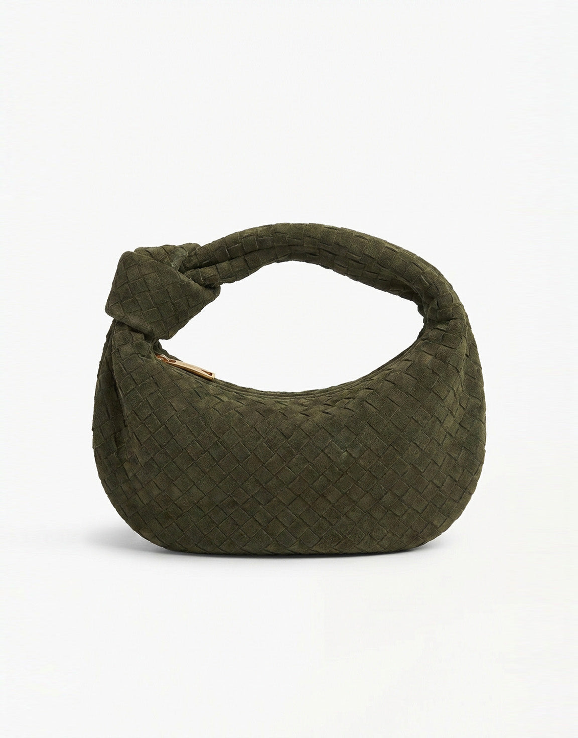 Army Green Suede Medium Braided - Bag