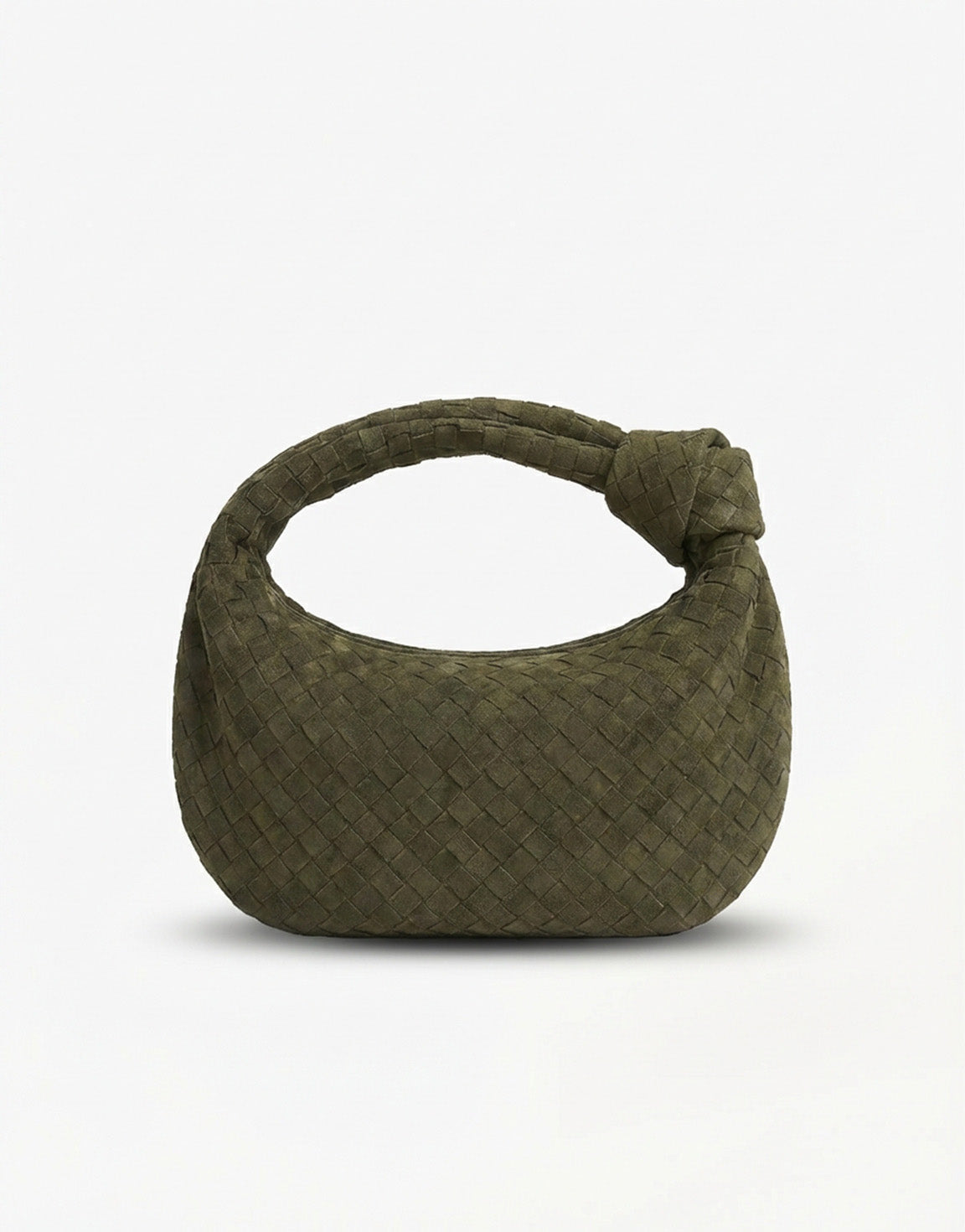 Army Green Suede Medium Braided - Bag