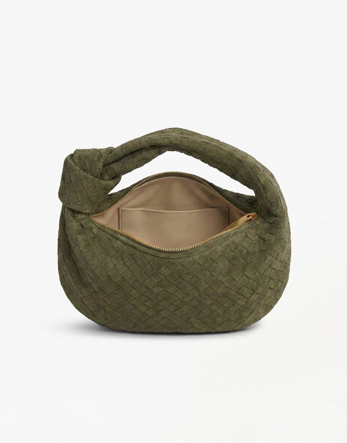 Army Green Suede Medium Braided - Bag