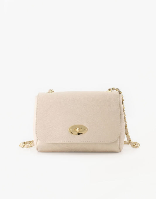 Beige Leren Crossbody - Tas