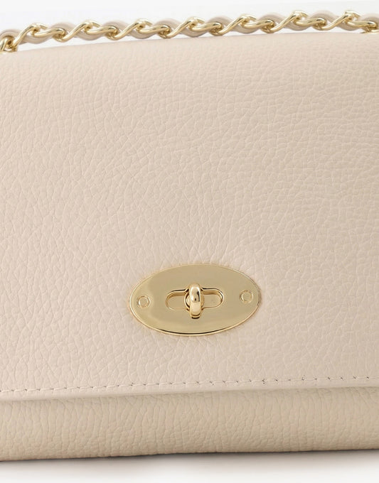 Beige Leren Crossbody - Tas