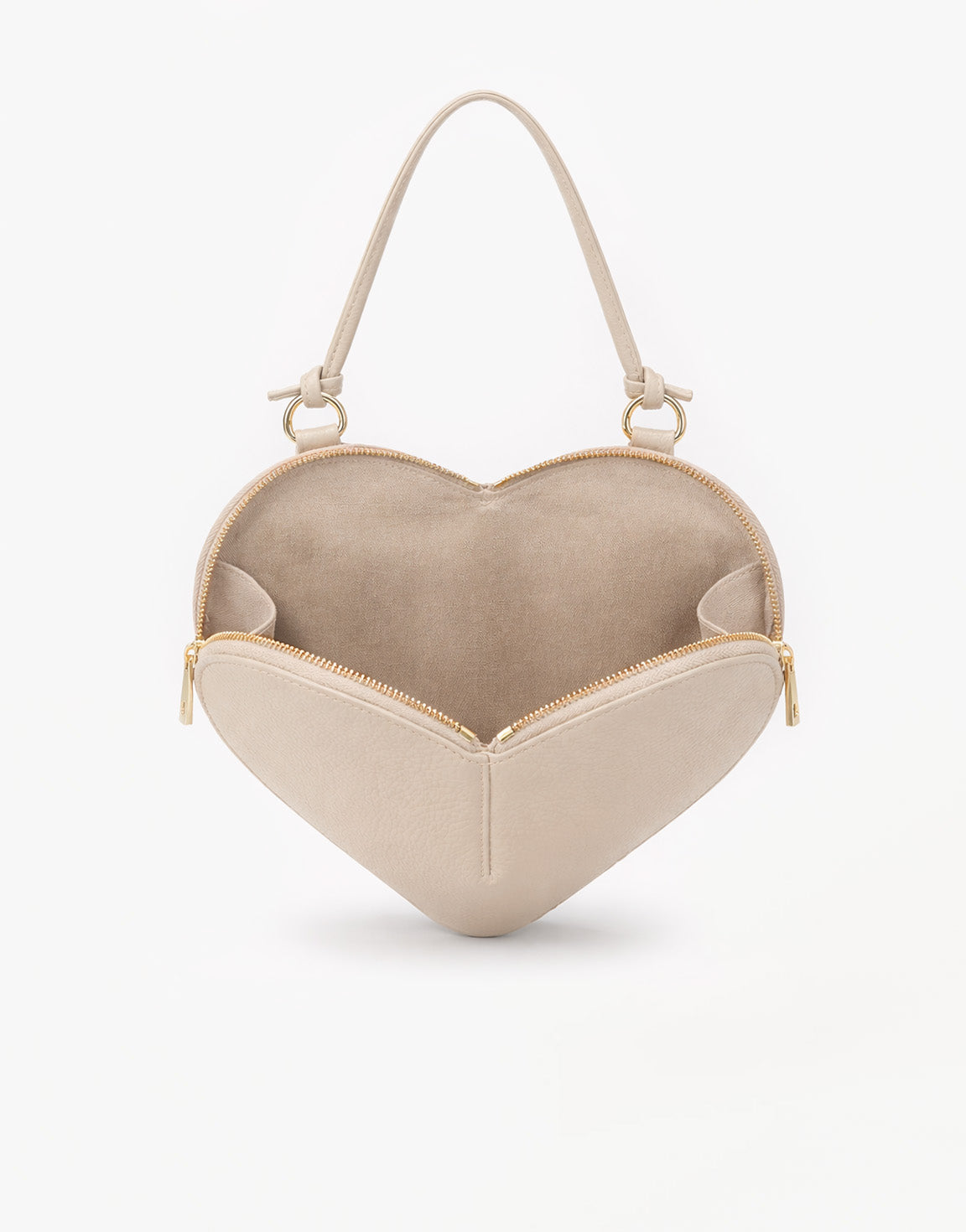 Beige Leather Heart - Bag