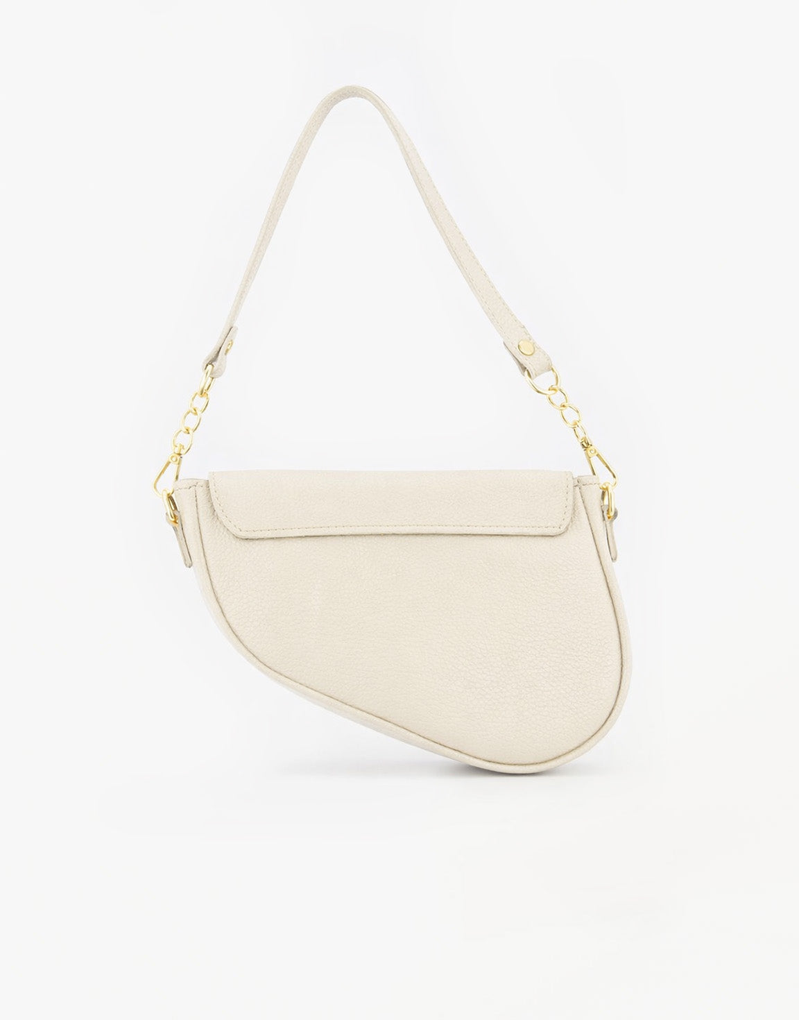 Beige Leren Saddle - Tas