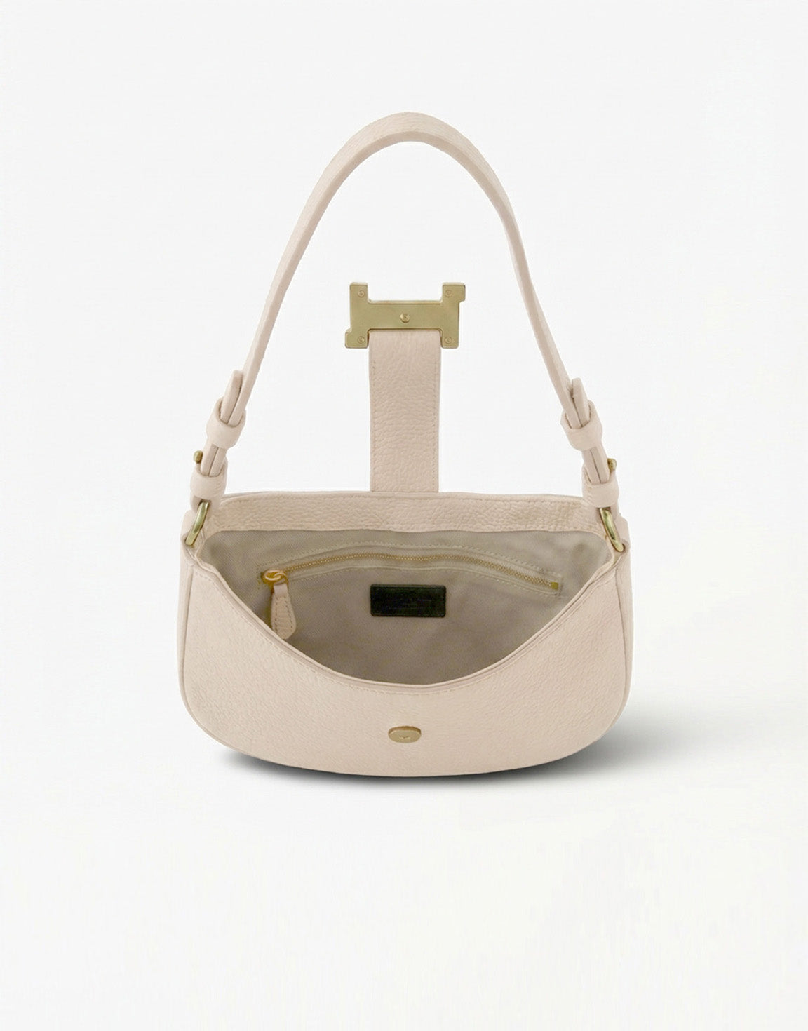 Beige Ovale Gouden Detail - Handtas