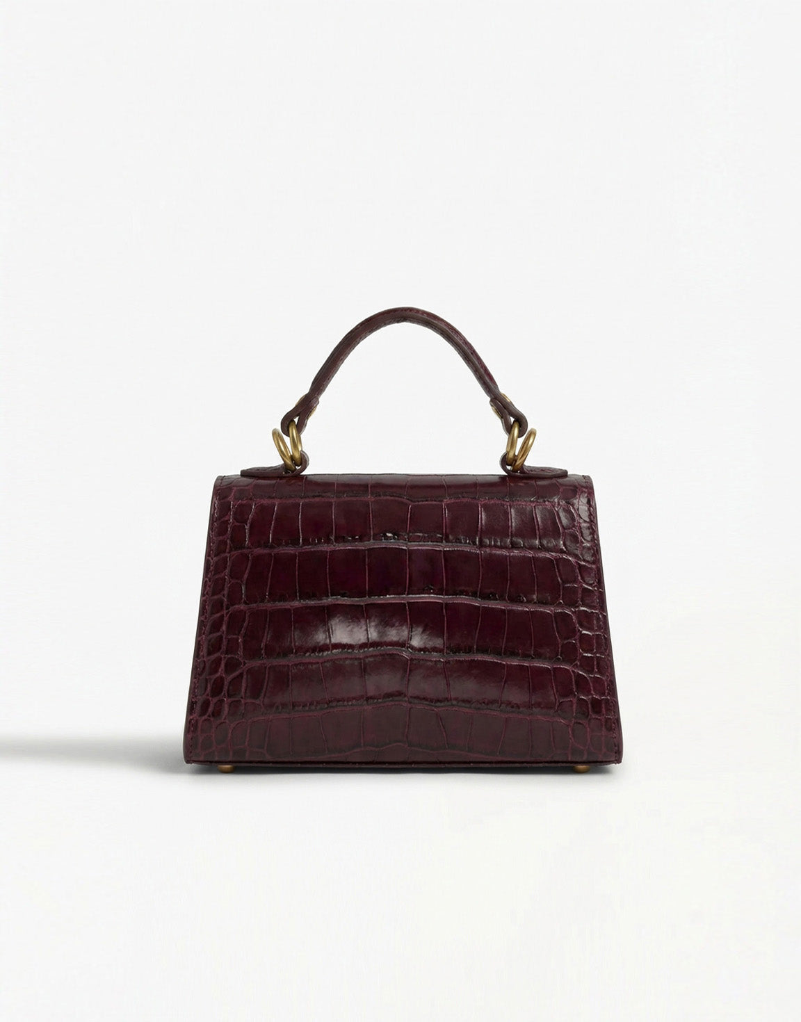 Bordeaux Slangen Leren Gouden Detail - Tas