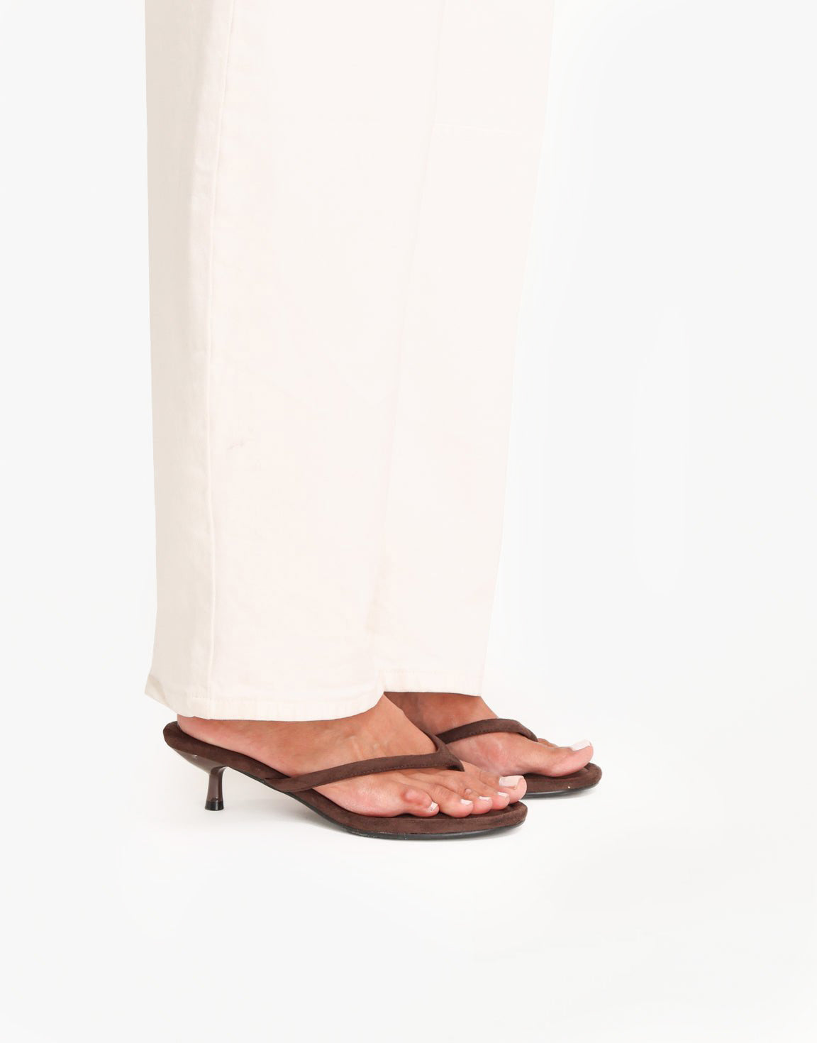 Bruine Mid Suede Hak - Teenslipper