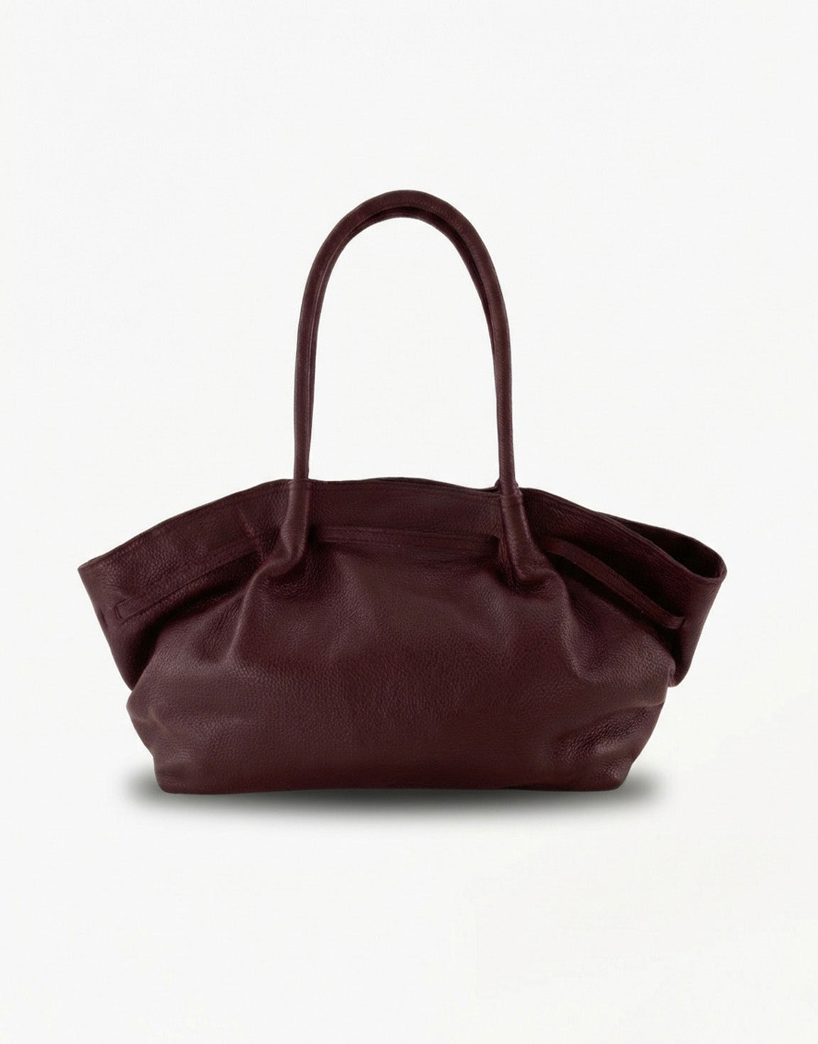 Burgundy Grote Leren Shopper - Tas