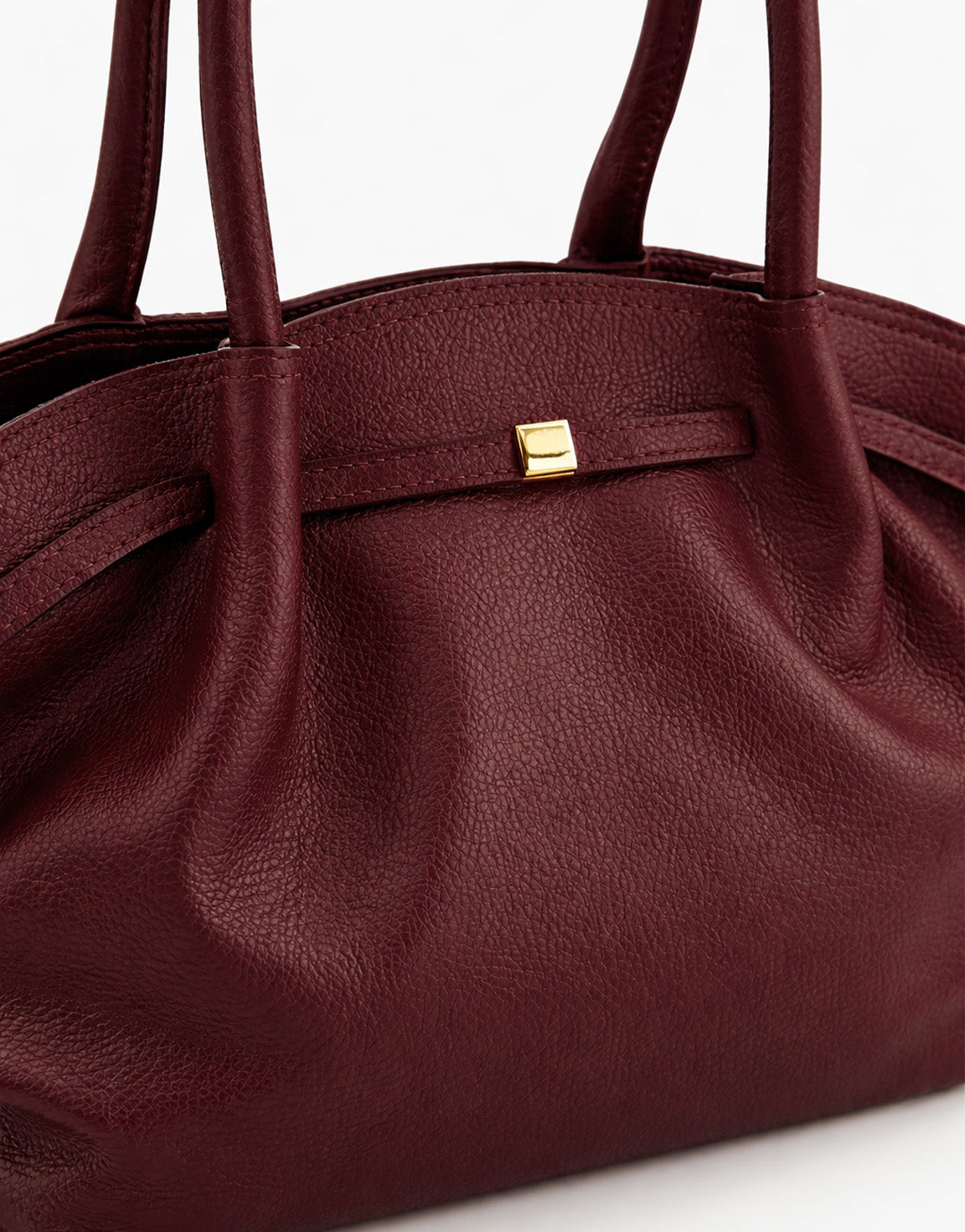 Burgundy Grote Leren Shopper - Tas