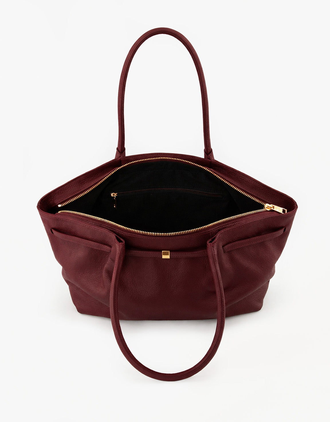 Burgundy Grote Leren Shopper - Tas