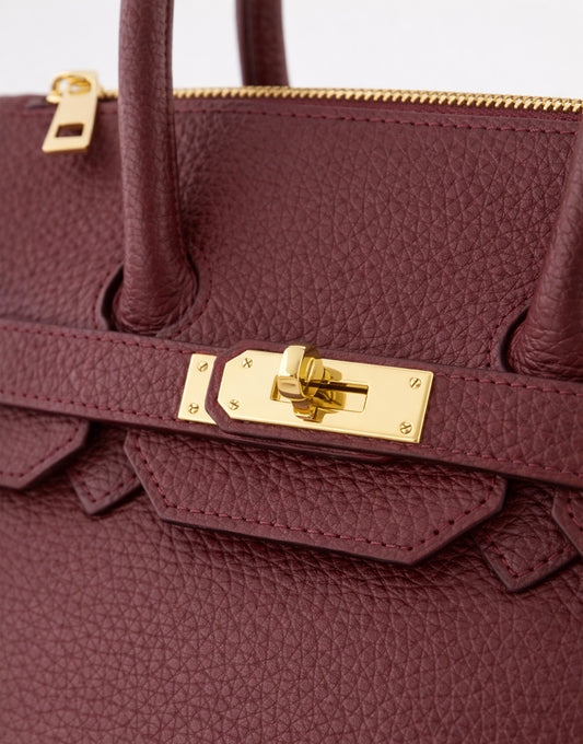 Burgundy Medium Gold Details - Bag