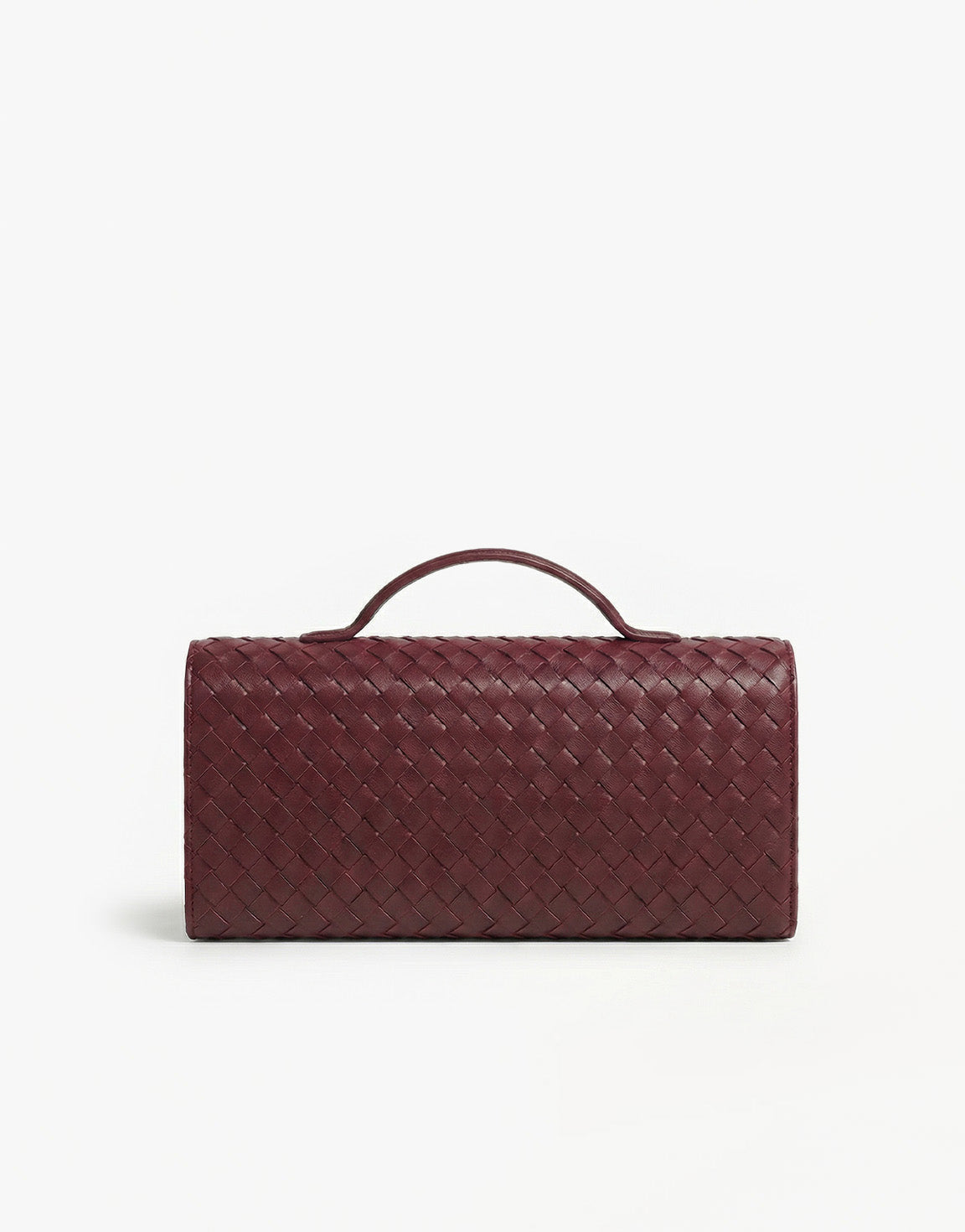 Burgundy PU Gold Detail Clutch - Bag