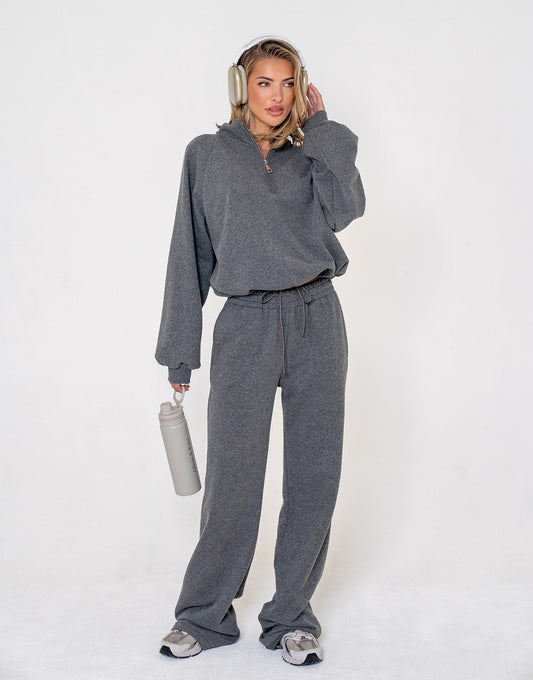 Donkergrijze Cropped Rits Jogging - Vest