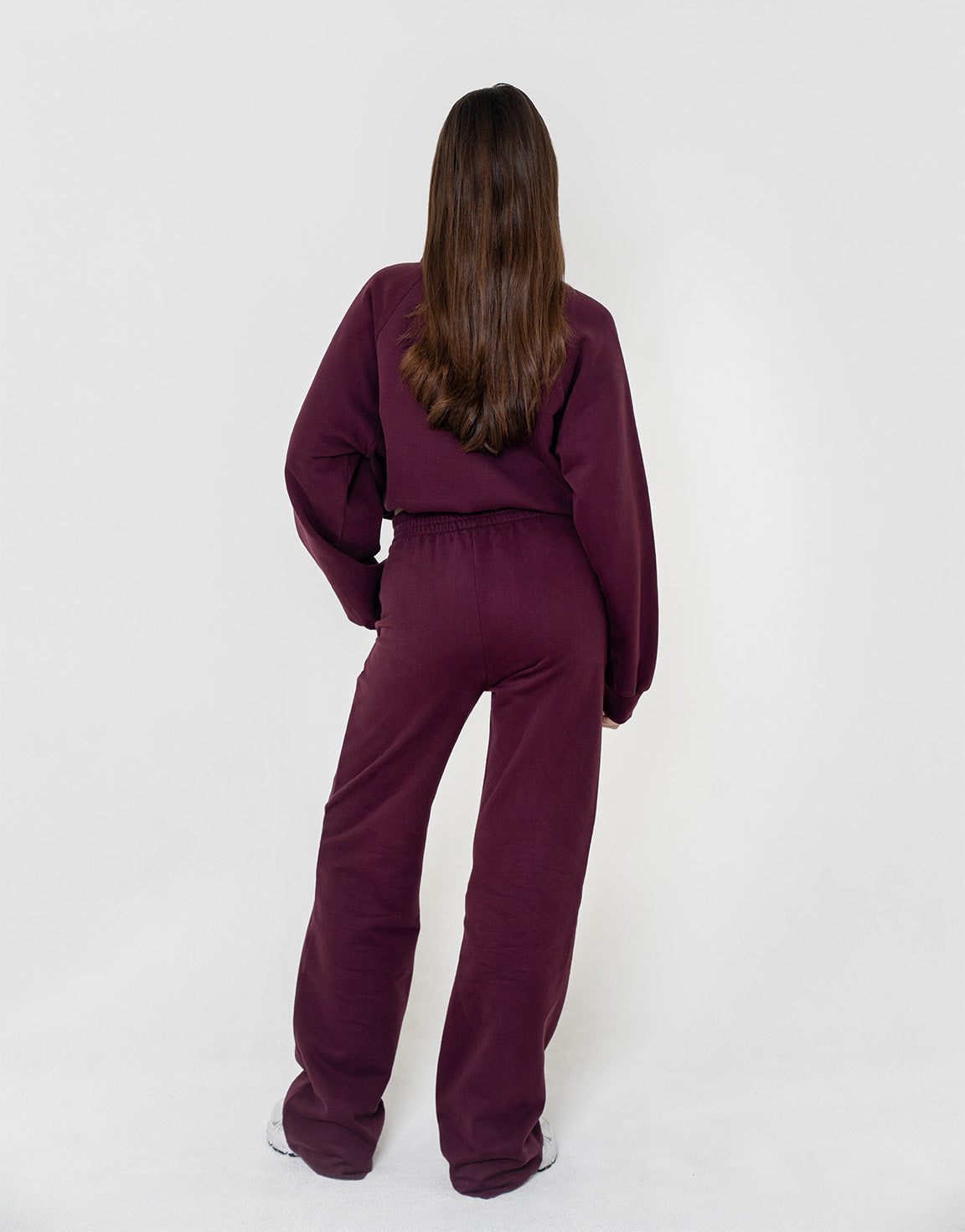 Aubergine Wijde Jogging - Broek