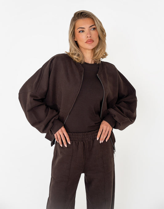 Donkerbruine Jogging LS - Vest