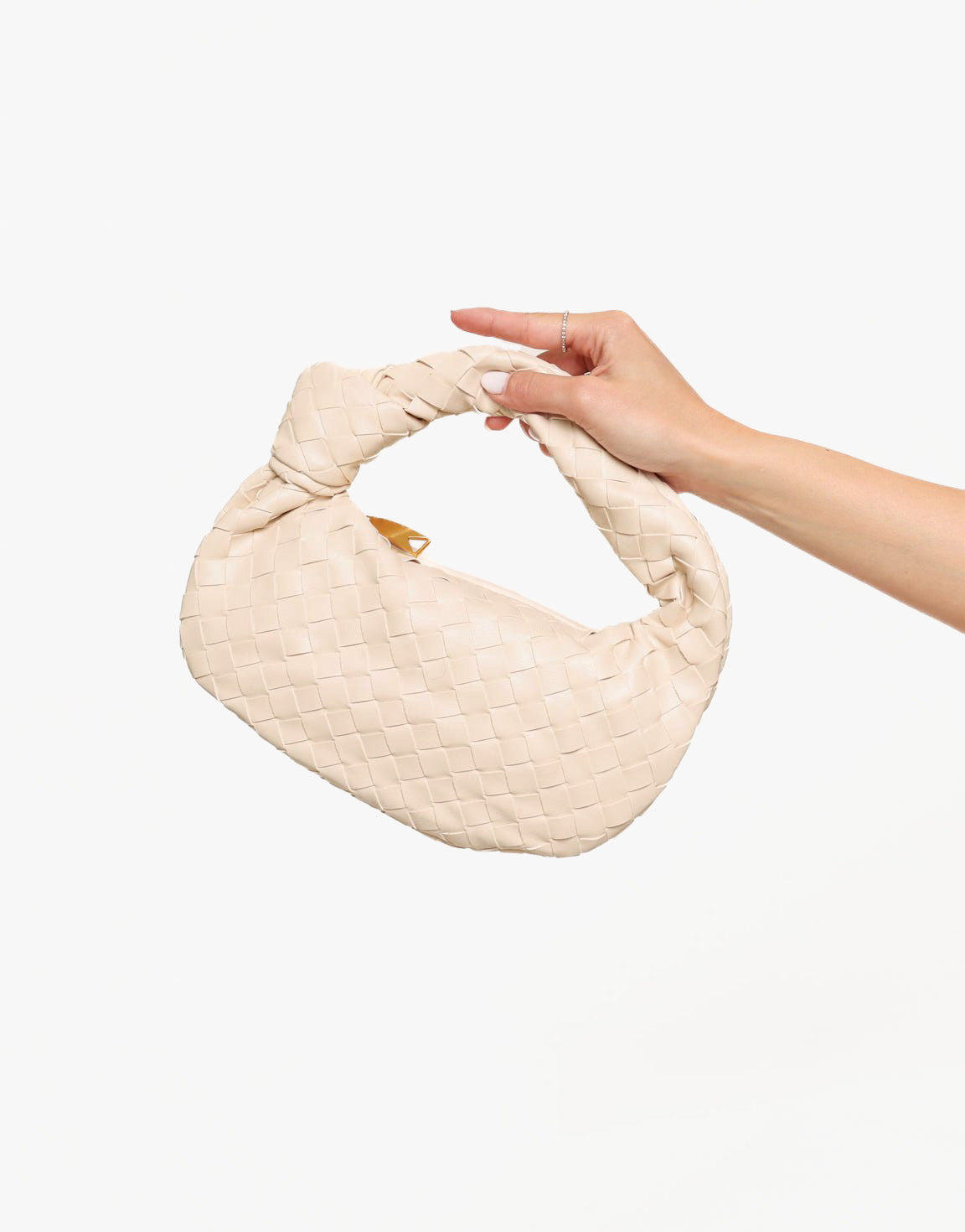 Cream Medium Braided - Bag