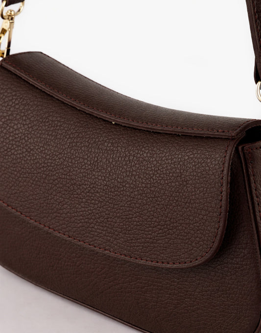 Dark Brown Elegant Leather - Bag