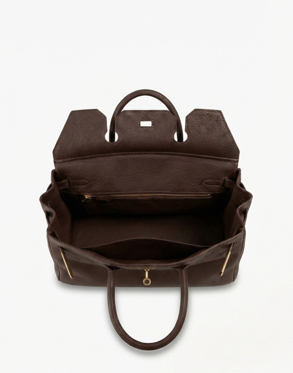 Donkerbruine Grote Gouden Details - Tas