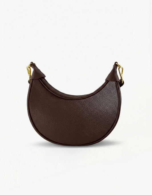 Dark Brown Half Round Leather - Bag