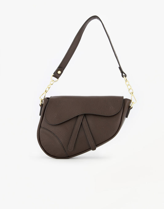 Dark Brown Leather Saddle - Bag