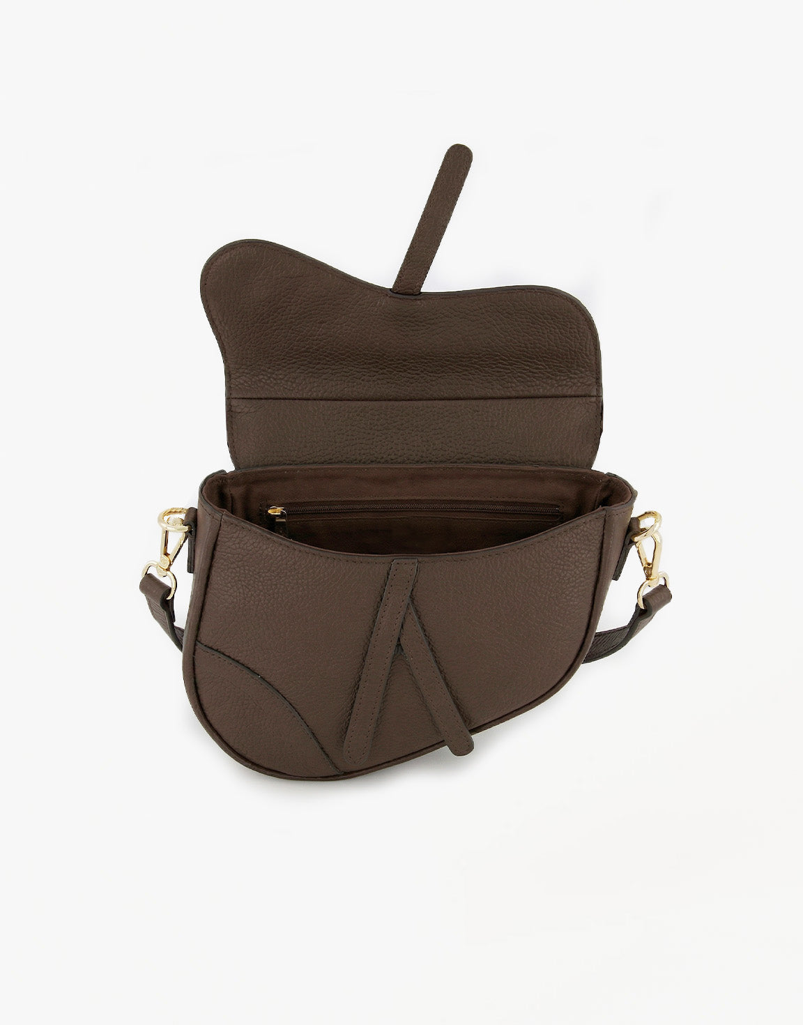 Donkerbruine Leren Saddle - Tas