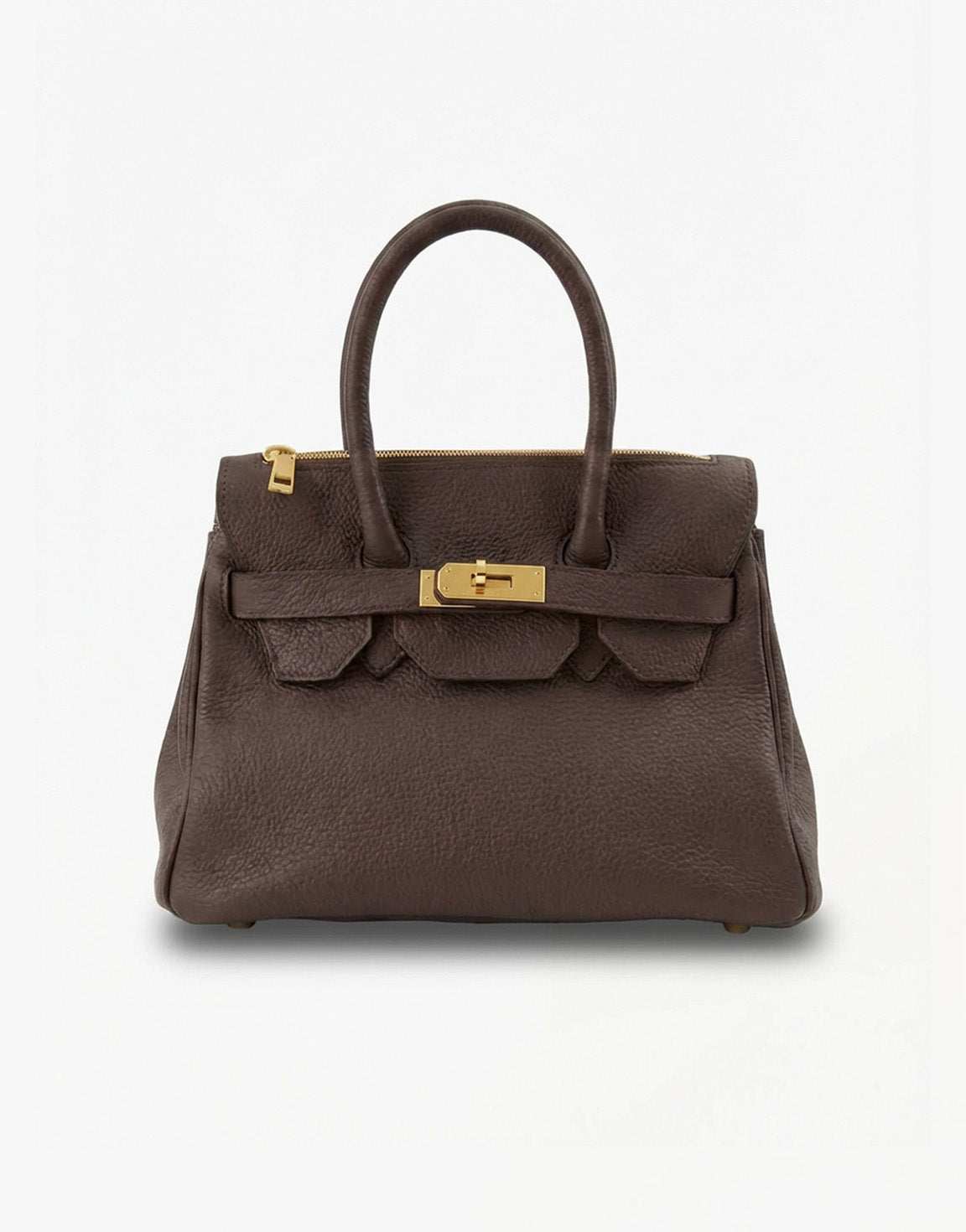 Dark Brown Medium Gold Details - Bag