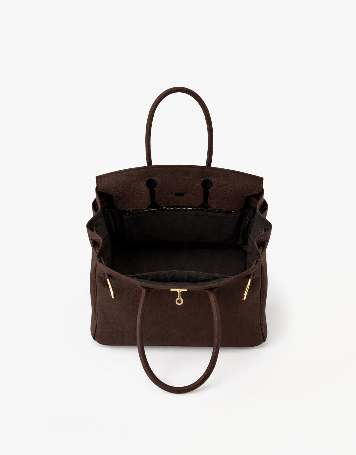 Donkerbruine Middel Gouden Details - Tas