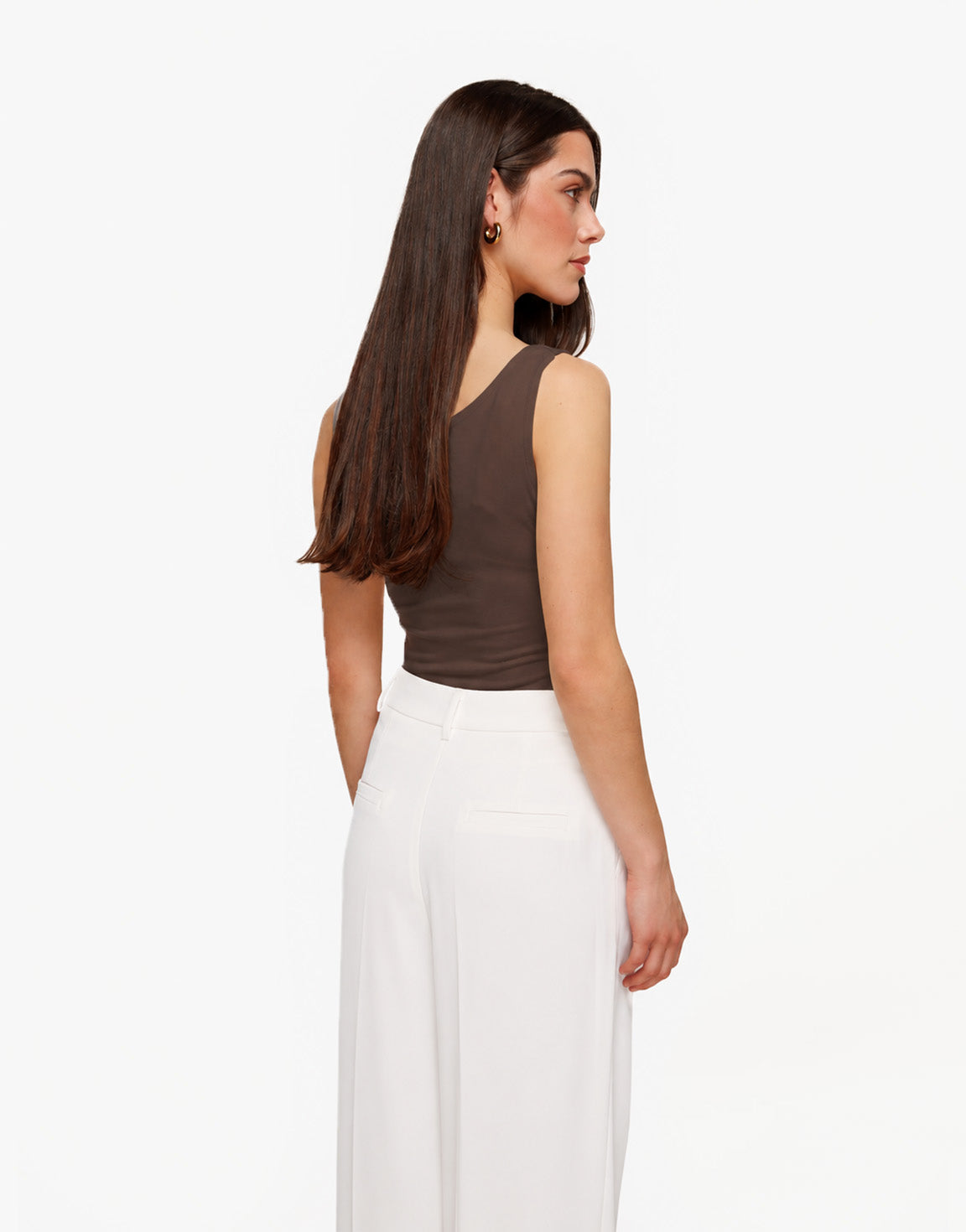 Donkerbruine Omkeerbare Mouwloze Basic - Top