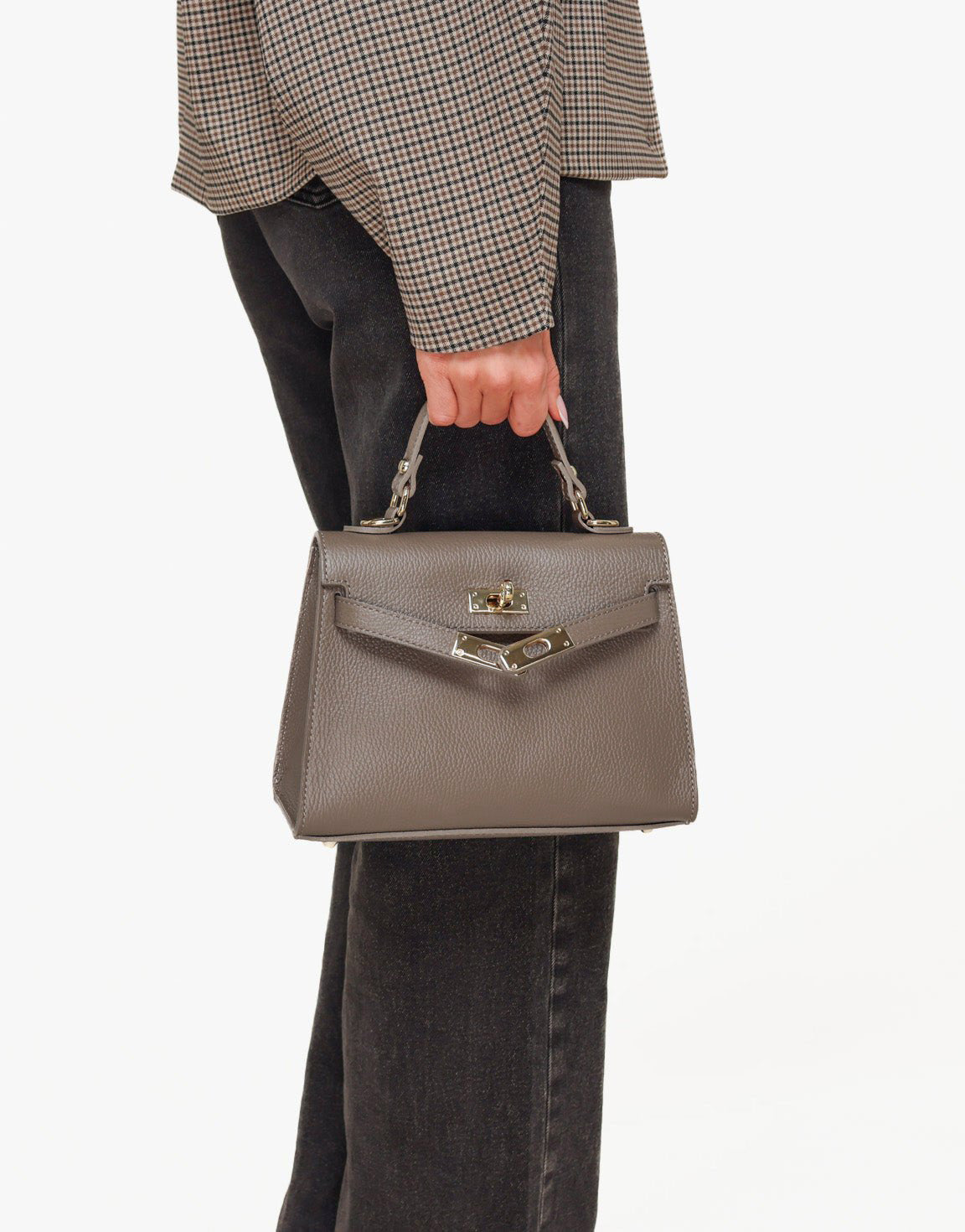 Dark Taupe Gold Midi Detail - Bag