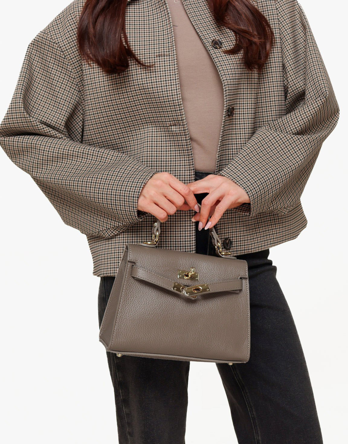 Dark Taupe Gold Midi Detail - Bag