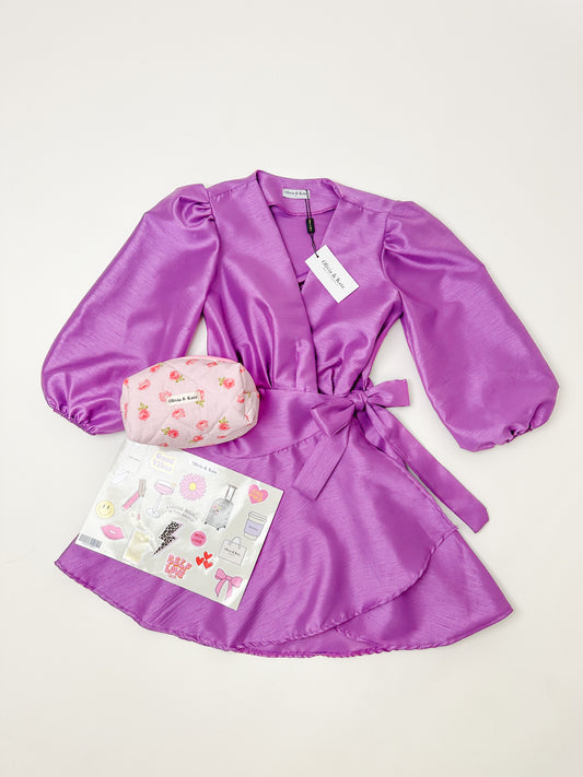 Purple Satin Puff Sleeves - Bundel