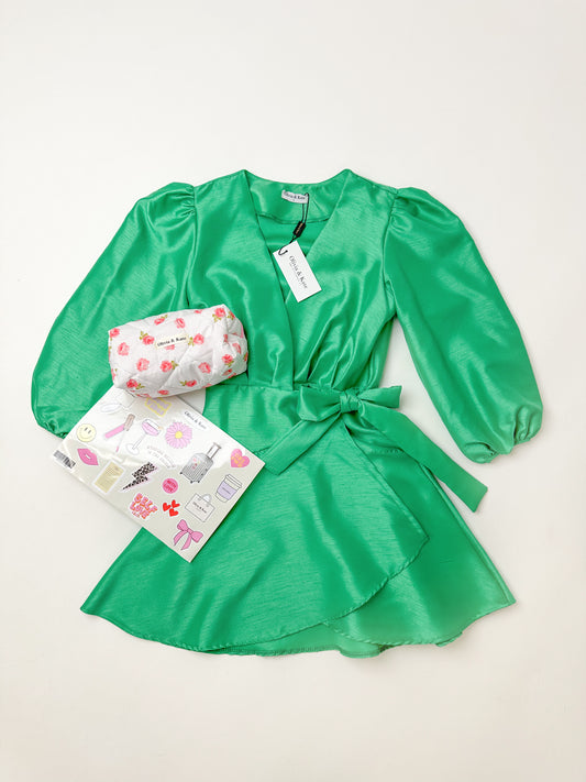 Green Satin Puff Sleeves - Bundel