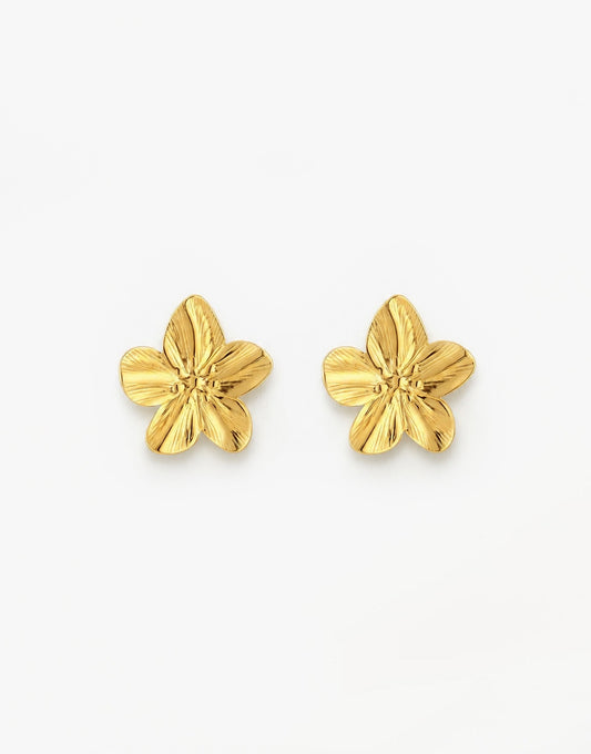 Gouden Bloemen Statement - Oorbellen