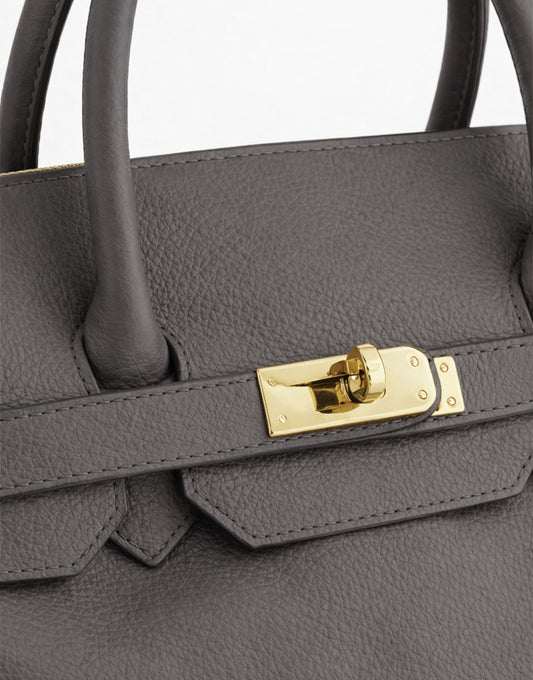 Gray Large Gold Details - Bag