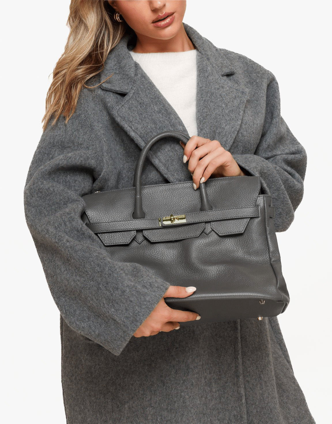 Grijze Grote Gouden Details - Tas