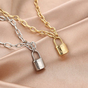Golden Heart Lock - Necklace