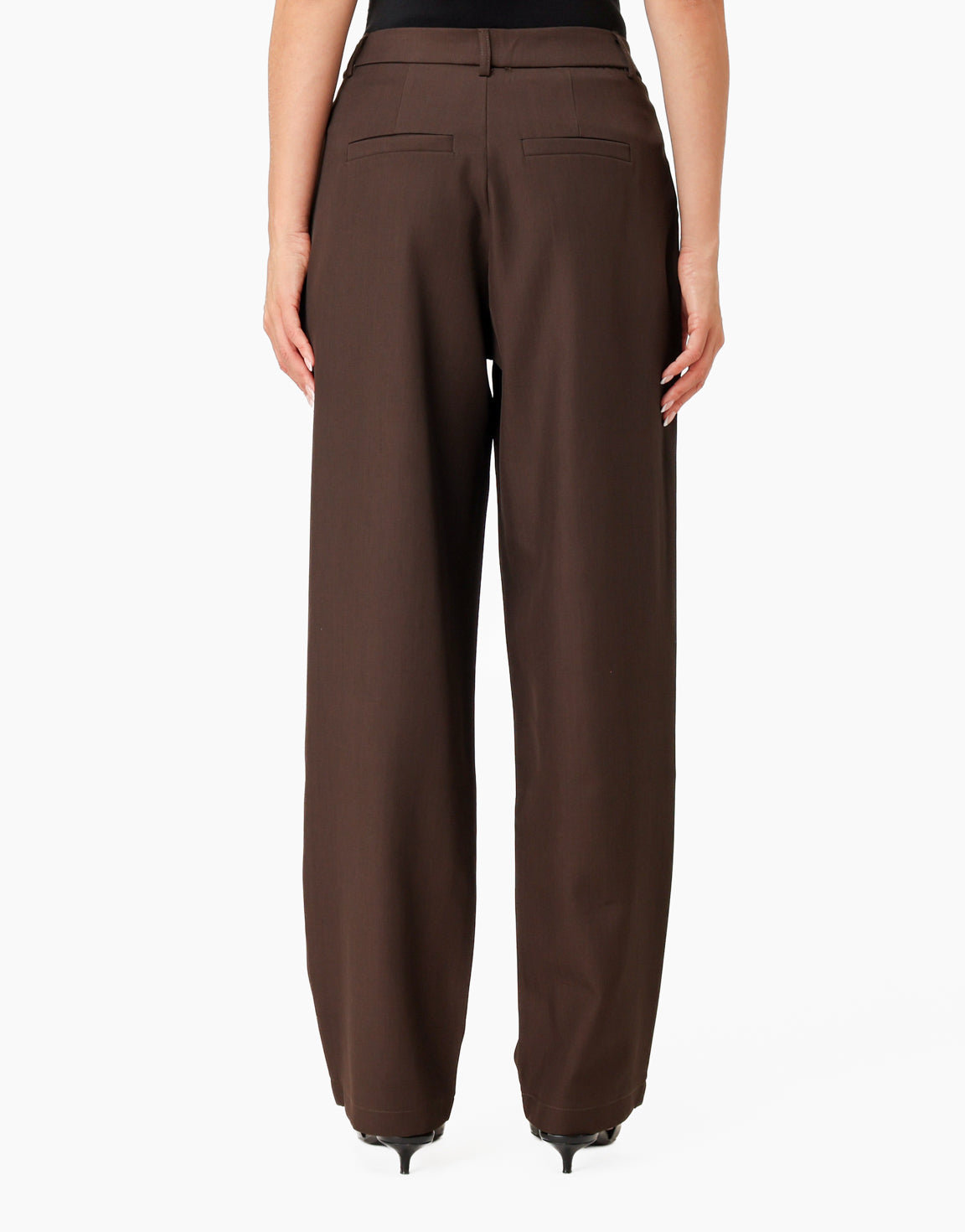 Donkerbruine Rechte Pasvorm - Pantalon
