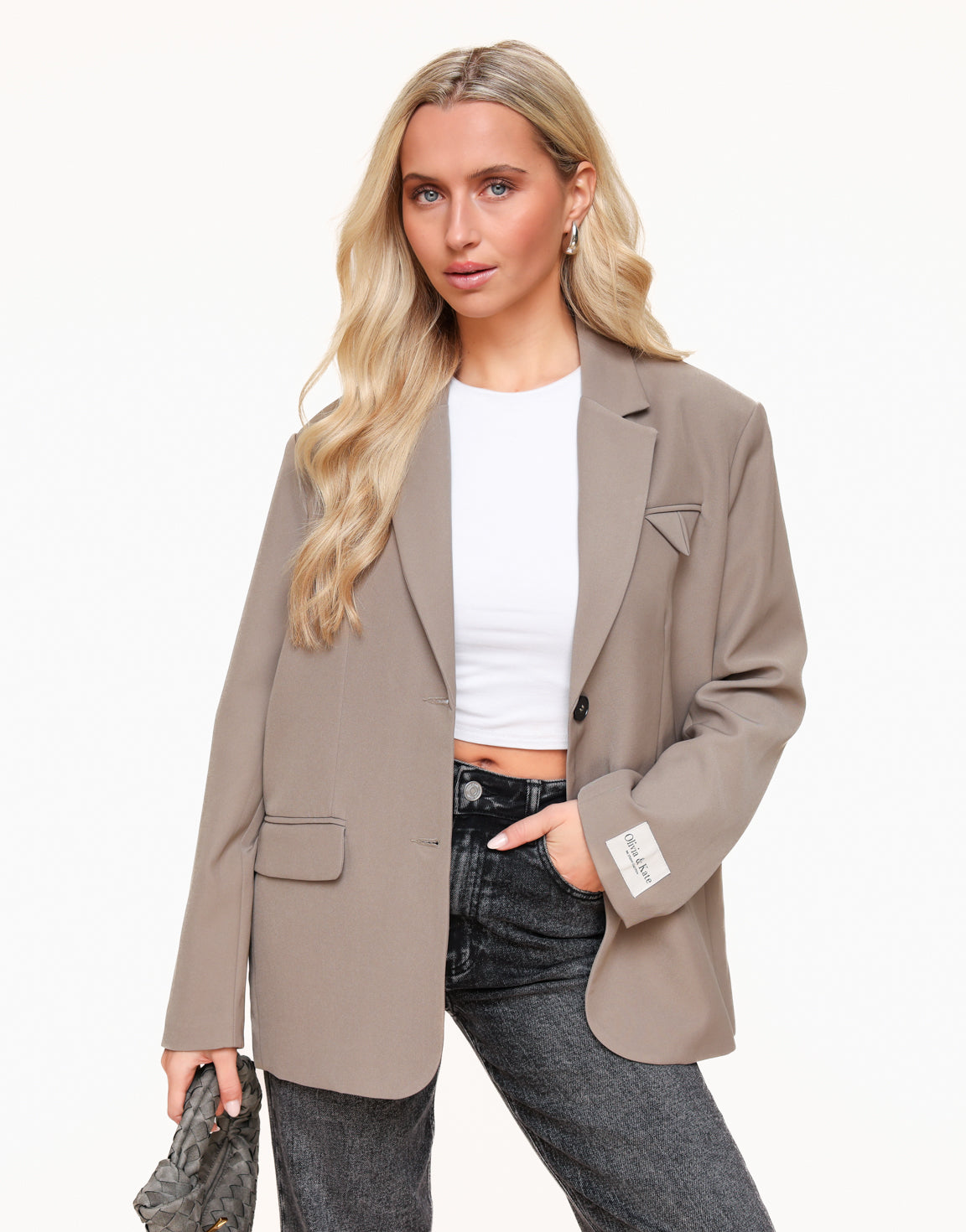 Taupe STUDIO Basic Oversized - Blazer