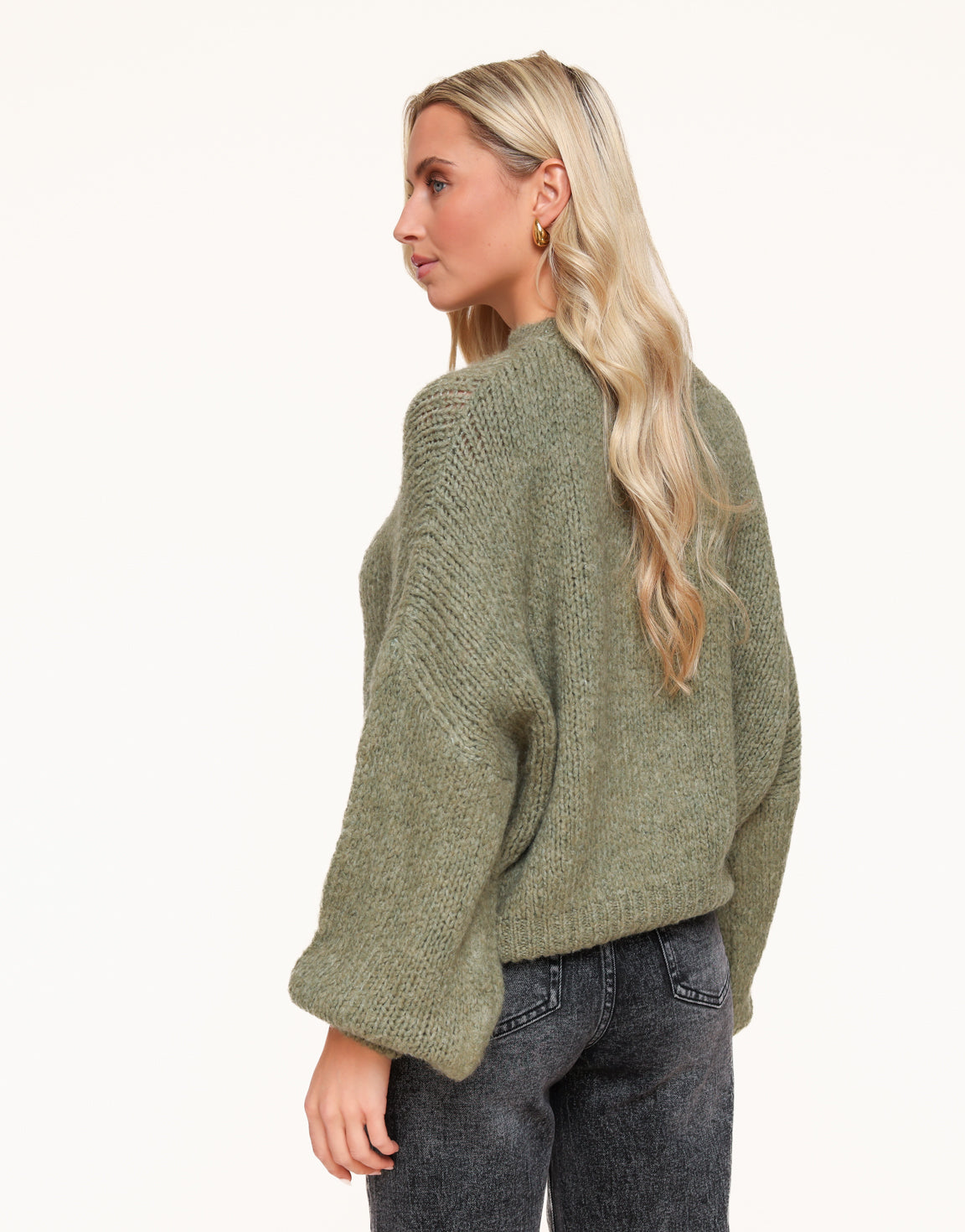 Army Green Wool Knitted - Sweater