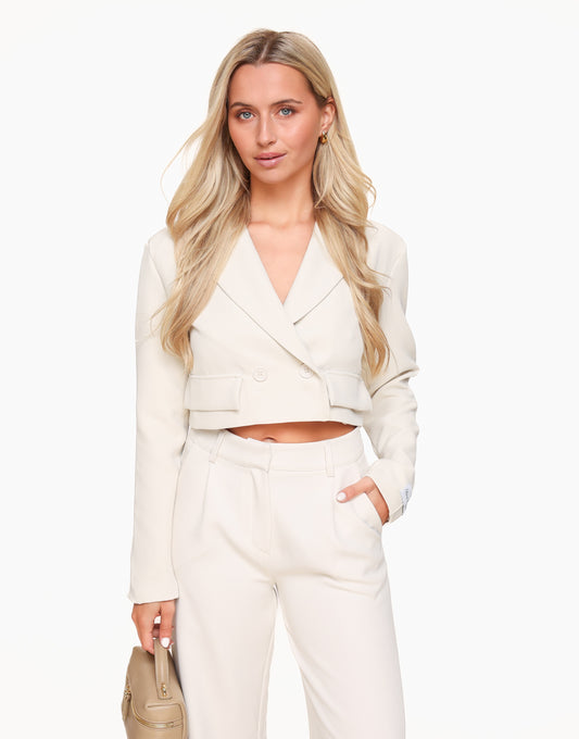 Beige F/W Edit Cropped LS - Blazer