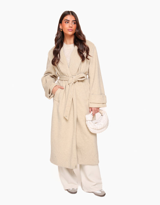 Beige Long Coat - Jacket